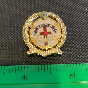 Gold and Red Baptist Brooch